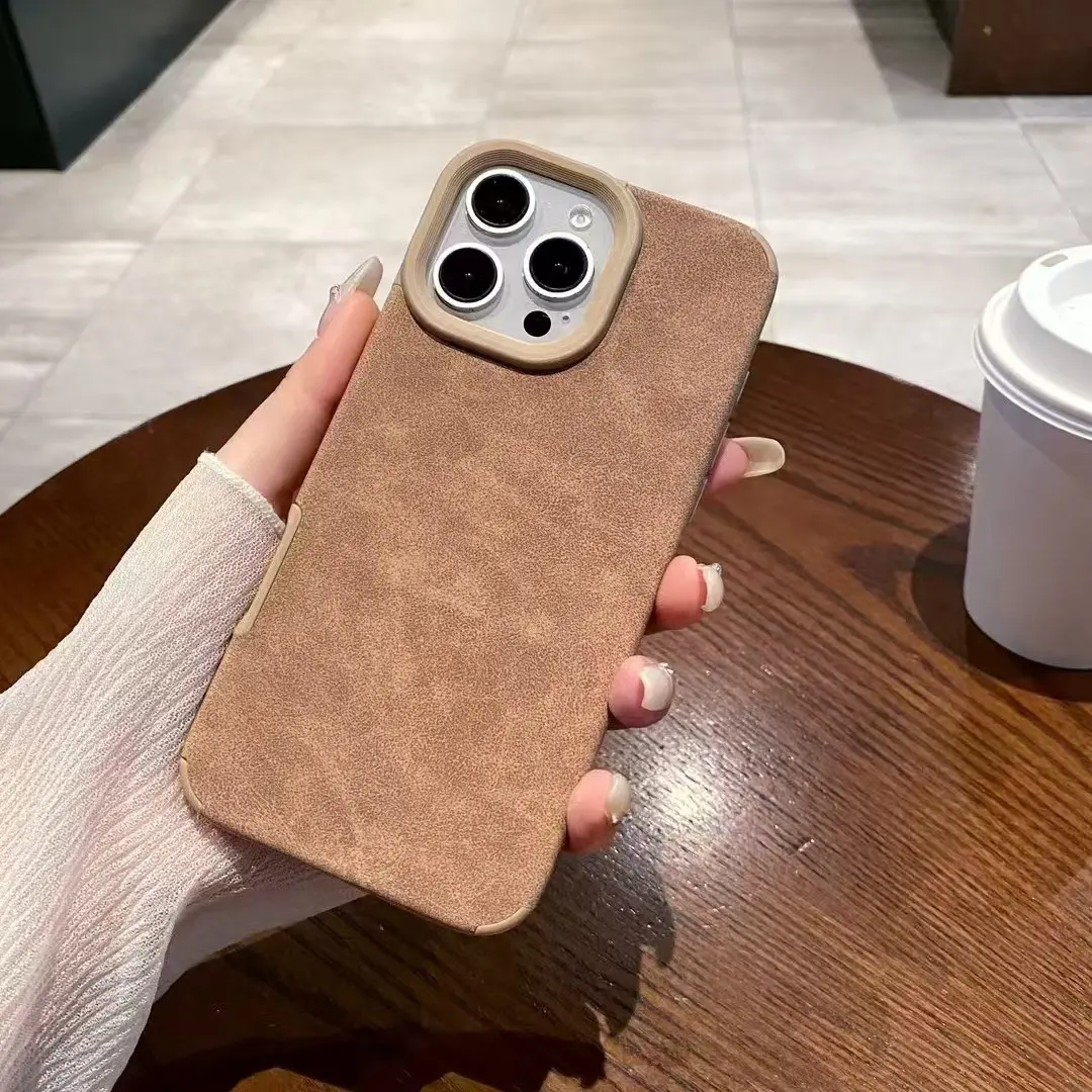 Brown Shockproof Solid-color Soft Phone Case Compatible with iPhone 17 Pro Max, 16,15,14