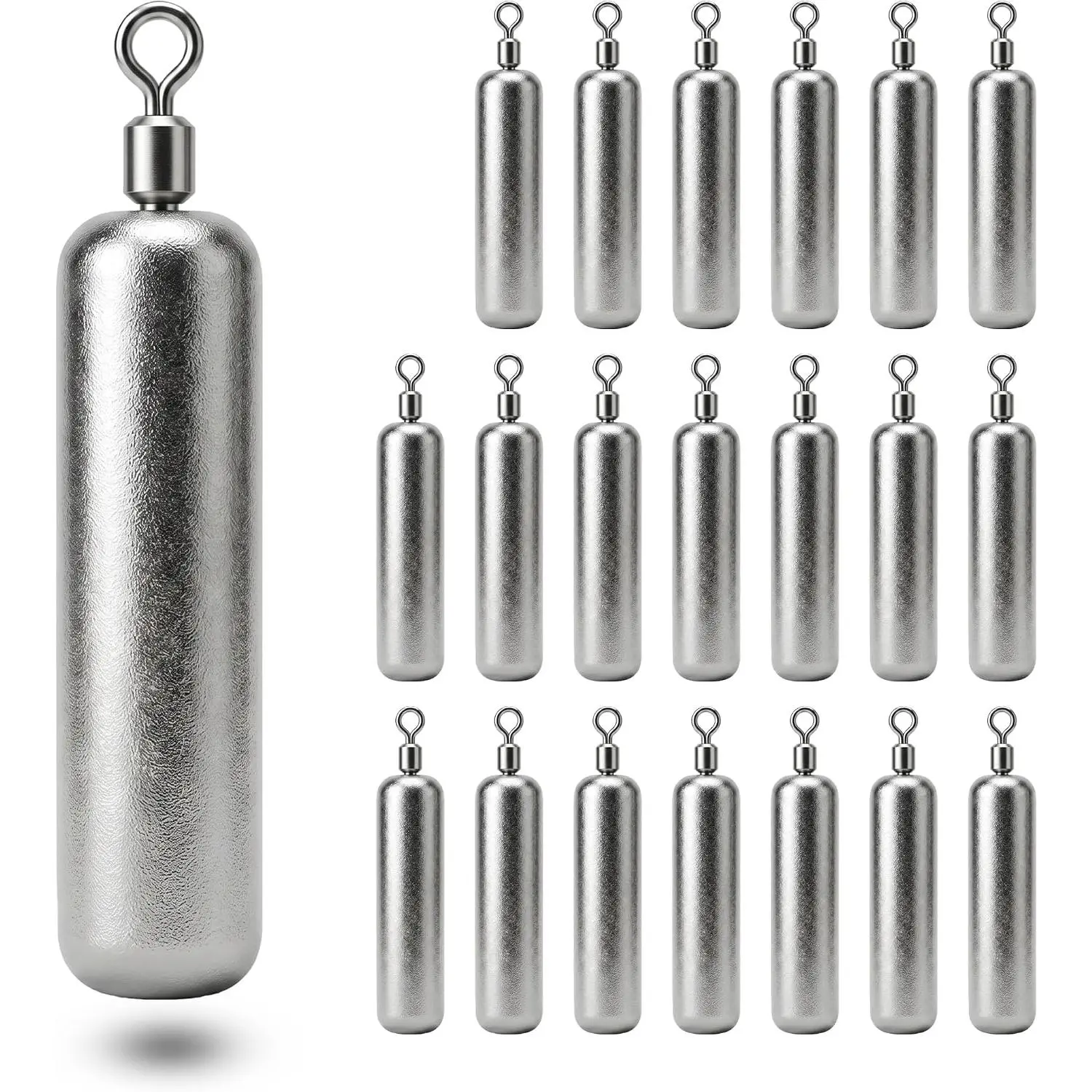 Drop Shot Fishing Weights with Rolling Swivel Streamlined Lead Fishing Sinkers for Freshwater Saltwater Catfish Bass Casting Fishing and Bottom Fishing Rigs