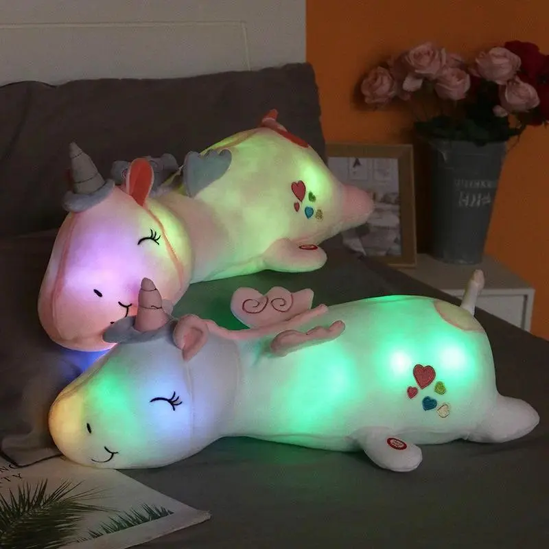 60cm Luminescent Giant Unicorn Plush - Soft Classic Novelty Stress Relief Toy, Collectors Item, Christmas Gift for Kids, Giant Toy