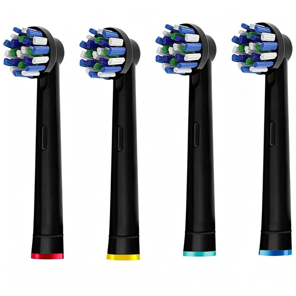 4PCS Cross Clean Replacement Brush Heads Fit Braun Oral B Rotating Electric Toothbrush, Gentle Premium Soft Bristles Deep Clean Replaceable Toothbrush Heads Refills