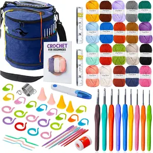 Crochet Kit for Beginners Adults &  | 69- Complete Crochet Starter Kit 20 Yarn Colors 1120 Yards 9  Hooks | Learn to Crochet with Easy Step-by-Step Guide - Crocheting Supplies &