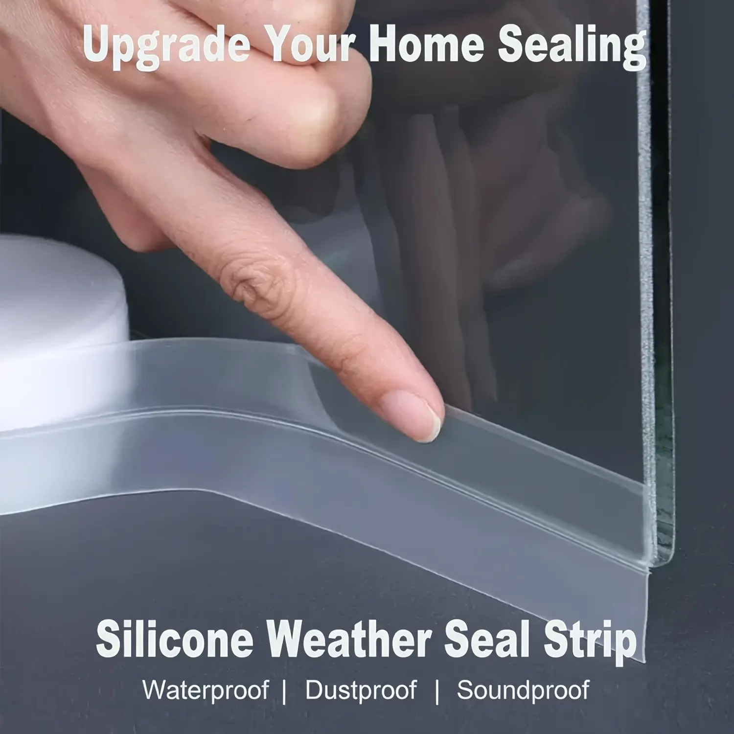 19.68 Feet Clear Weather Stripping Door Seal, Draft Seal Tape for Doors, Silicone Draft Seal Insulation Tape Strip, Under Door Seal Strip for Window and Door Bottom 1 Rolls Total 19.68ft (Width 35mm), Door Draft Stopper