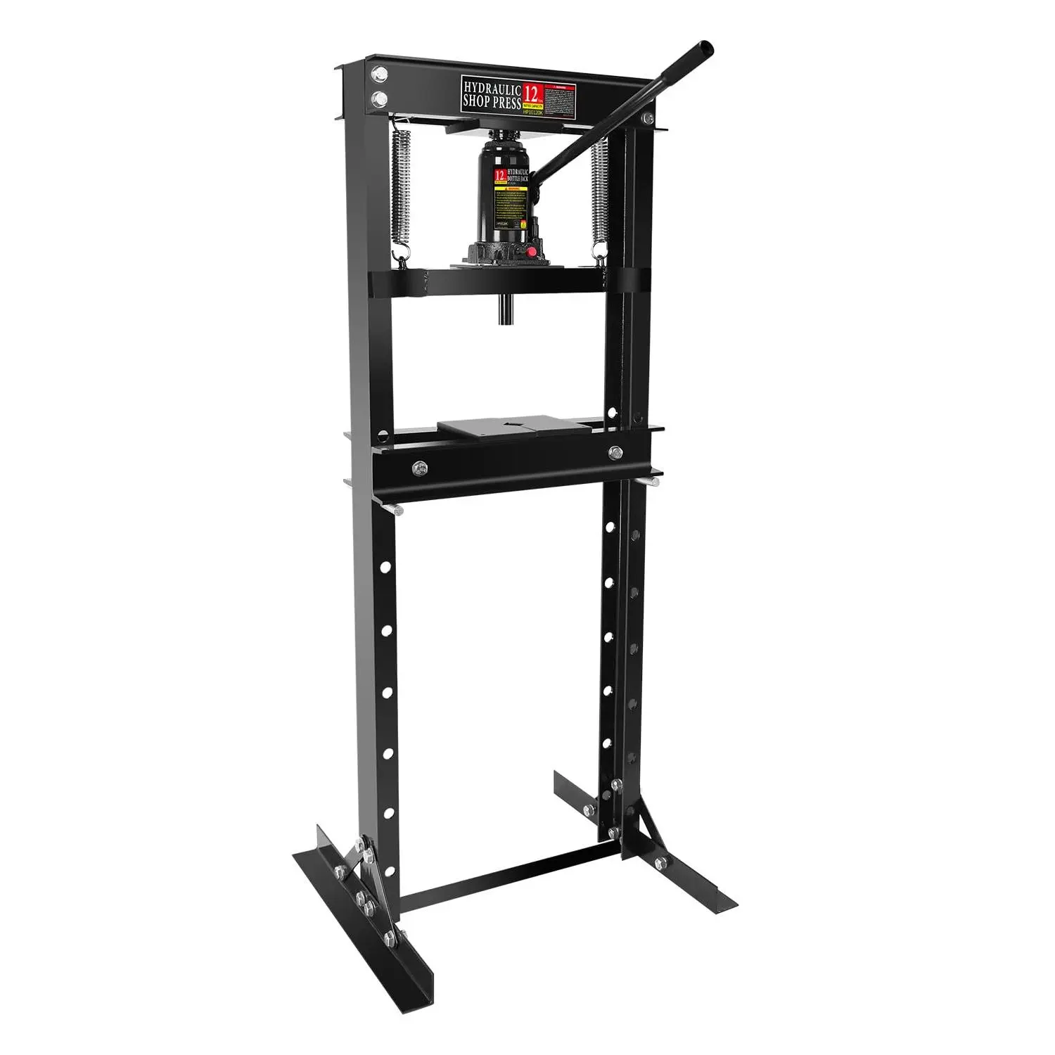 6 Ton Hydraulic H-Frame Shop Press, Adjustable Heavy Steel Benchtop Press with Stamping Plates, Industrial Hydraulic Press for Bending, Straightening, Bearing and U-Joint Installation, Professional Garage Workshop Equipment