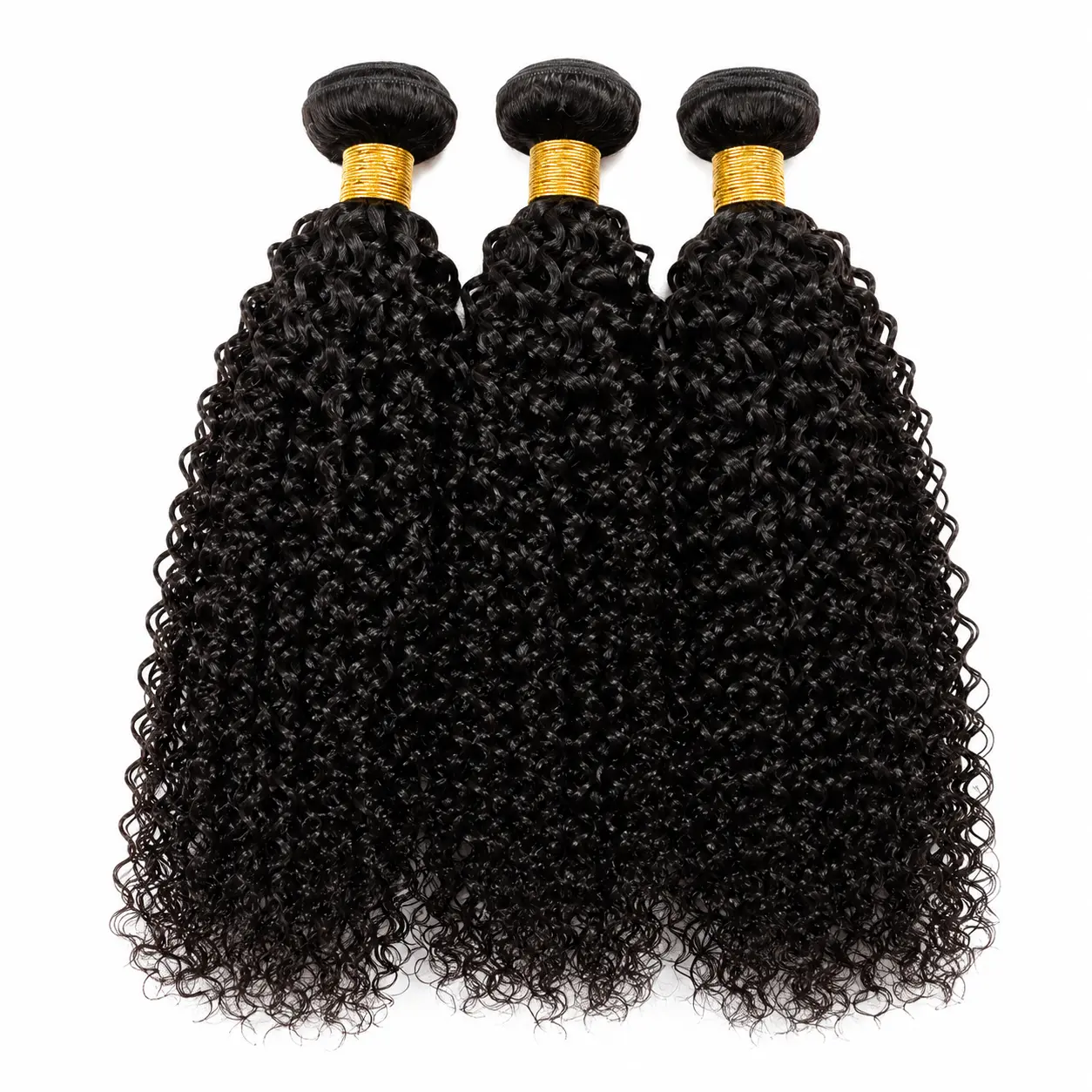 Women's Remy Human Hair Kinky Curly Bundles, Afro Tight Curly Sew-In Weave Extensions with Natural Black Color, Soft Bounce, Thick Full Ends, Minimal Shedding, Tangle-Free Double Weft, Hair Bundles