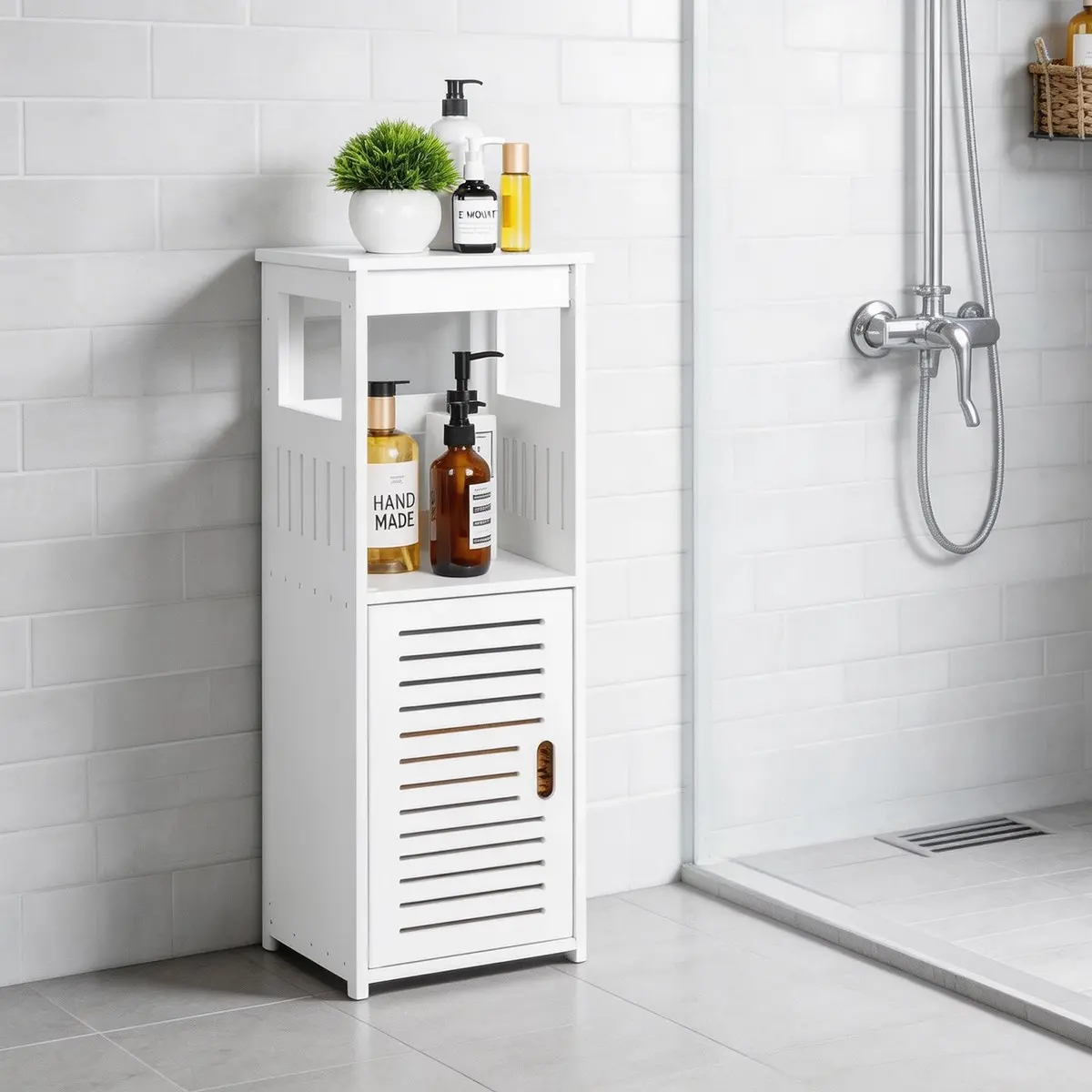 Bathroom Floor-Standing Integrated Storage Cabinet, Multi-Layer Multi-Size Space-Saving Organizer, Home Miscellaneous Sorting Cabinet