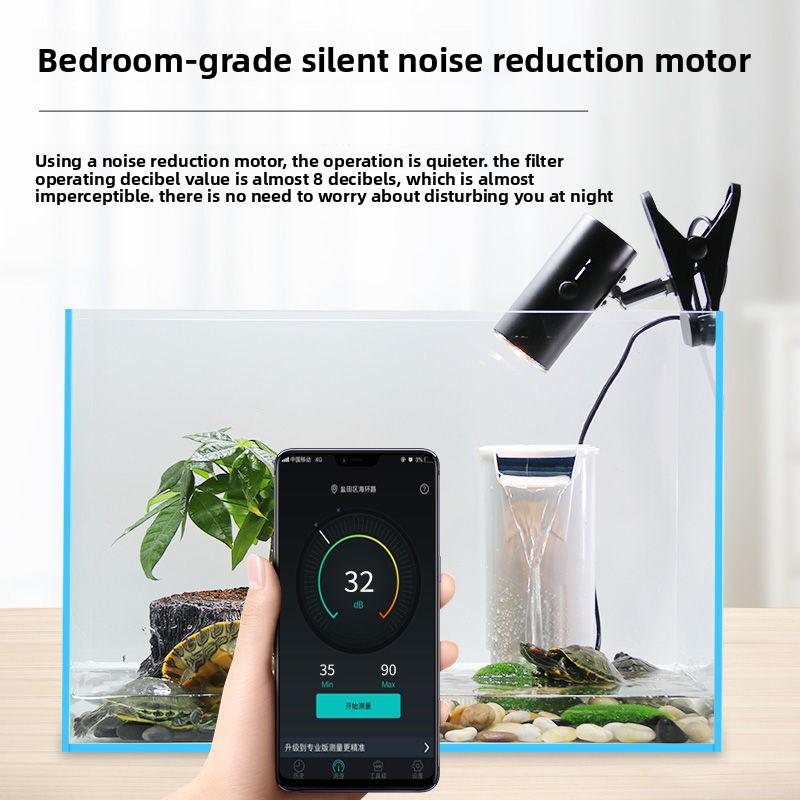 Low Water Level Filter for Turtle Tanks Alligator Turtle Tanks Small Fish Tanks Compact Silent Submersible Waterfall Style Filter