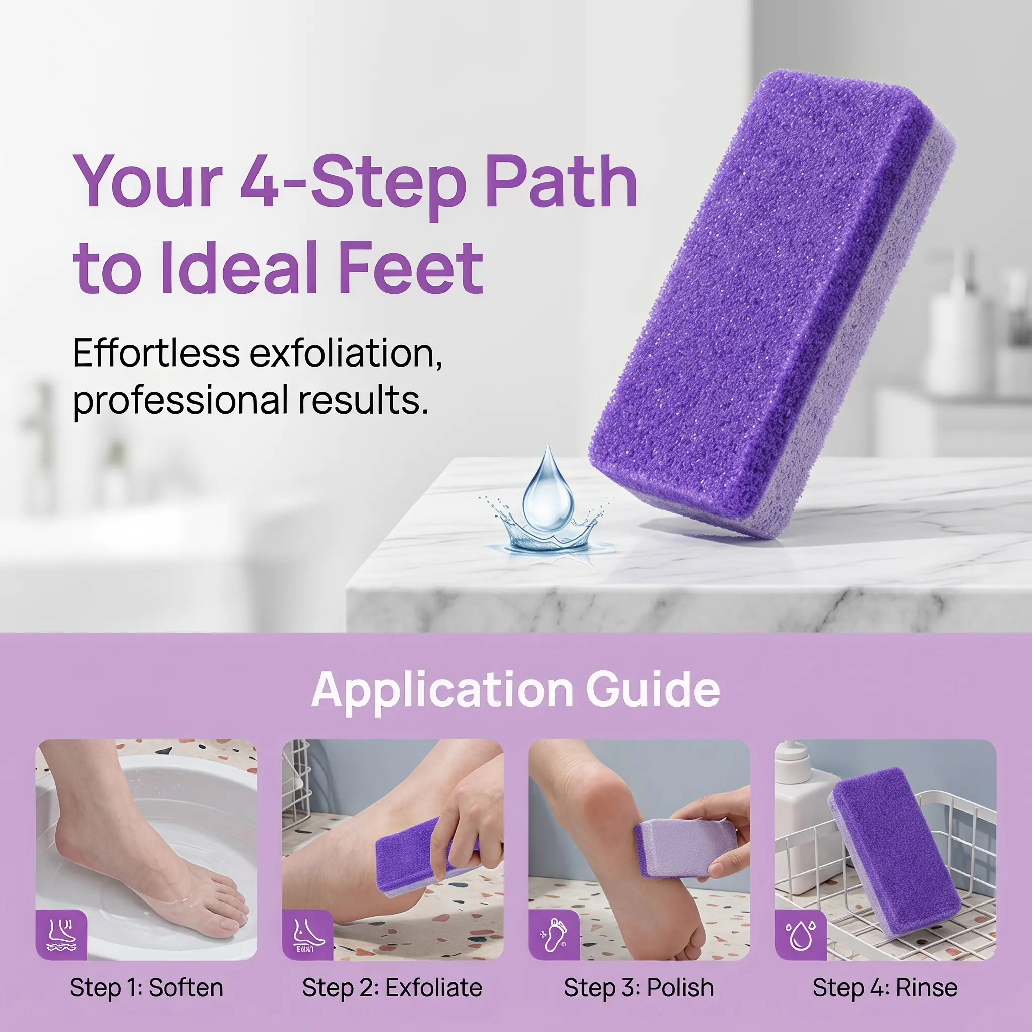 Reusable Foot File for Callus Removal, Dual-Grit Foot Scrubber for Exfoliating Dead Skin, Pedicure Tool for Smooth Feet-YY1