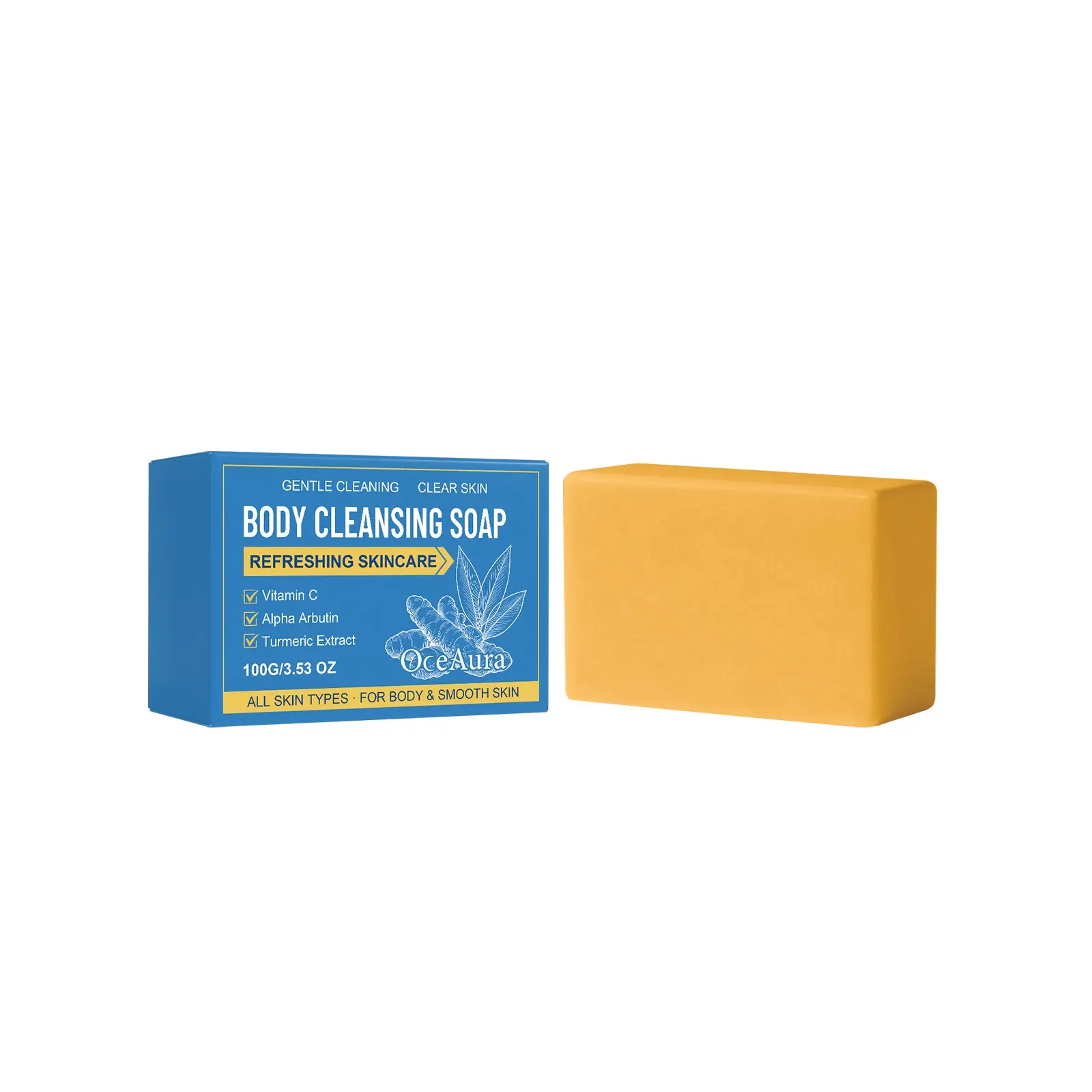 Turmeric Kojic Acid Soap Bars - Gentle Care for Face, Body & Underarms, SLS Free, Suitable for Oily & Dry Skin