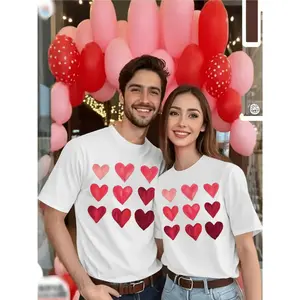 Heartfelt Hearts Array Unisex Sports T Shirt Representing Love And Connection For Valentine's Day Celebration 1pcs