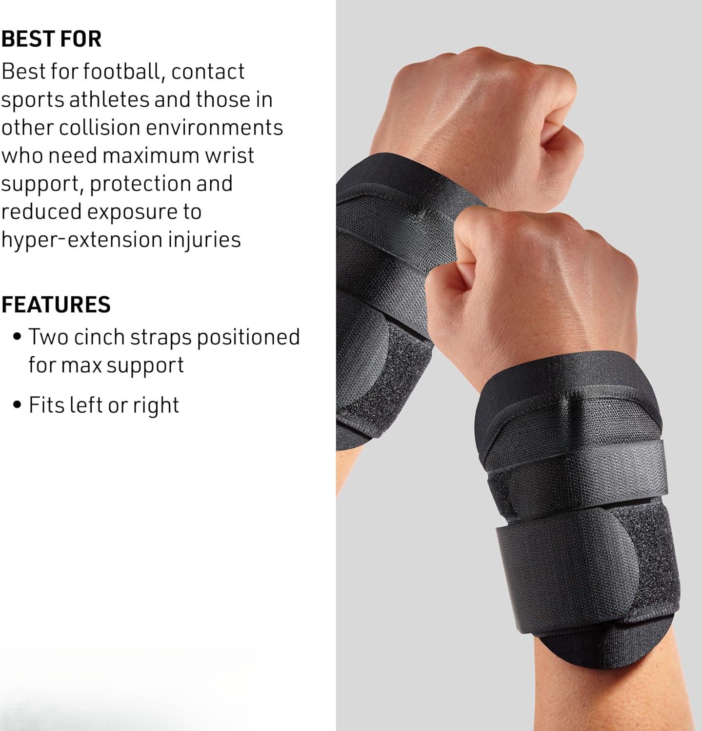Professional Sports Wrist Brace with Splint Support, Adjustable Compression Strap, Non-Slip Sponge Hand Guard for Gym Weightlifting Men, 1 Size, M