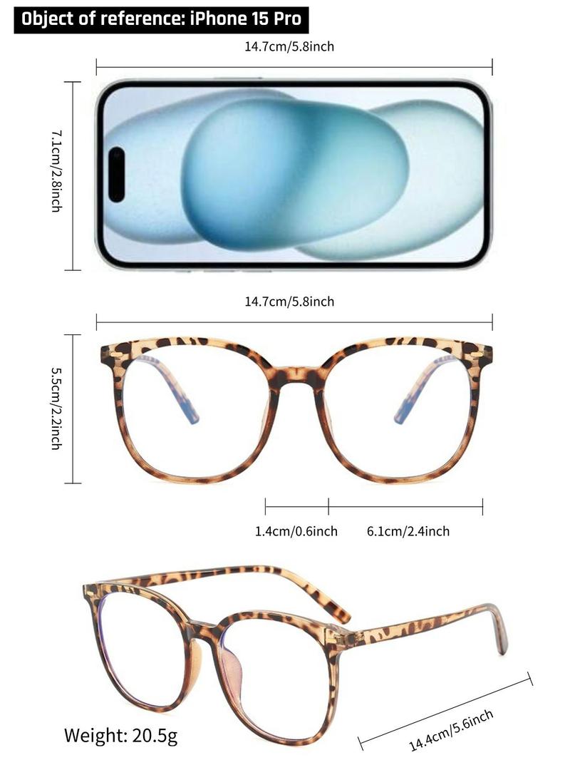 Trendy Leopard Pattern Frame Eyeglasses, Fashionable Blue Light Blocking Glasses for Women & Men, Eyeglasses for Work, To Match Daily Outfits, Perfect for Student Daily Use