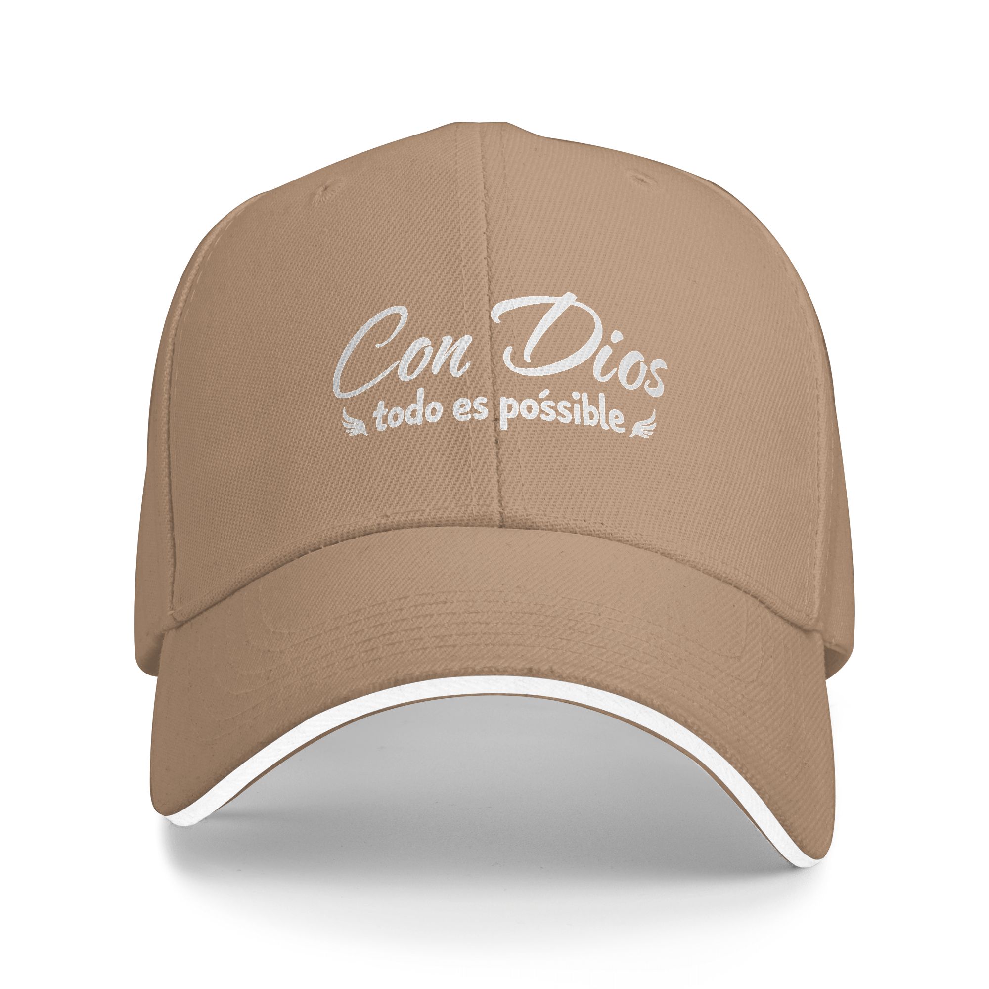 With God All Things Are Possible Printed Dad Hat| Christian Spanish Faith Cap,Spanish Christian Con Dios Todo Es Posible Hat| Faith Gift Dad Cap,Inspirational Faith Hat