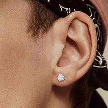 Jstyle 2 Pairs Stainless Steel Stylish Non-Piercing Magnetic Stud Earrings Hypoallergenic CZ Men and Women 5-8MM Sizes