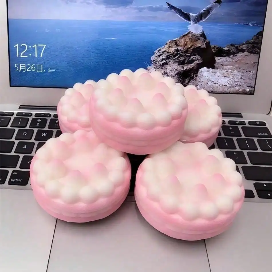 1pc Strawberry Cream Cake Squishy Fidget Toy, Super Slow Rising Soft Stress Relief Squeeze Toy, Mini Desktop Ornament Home