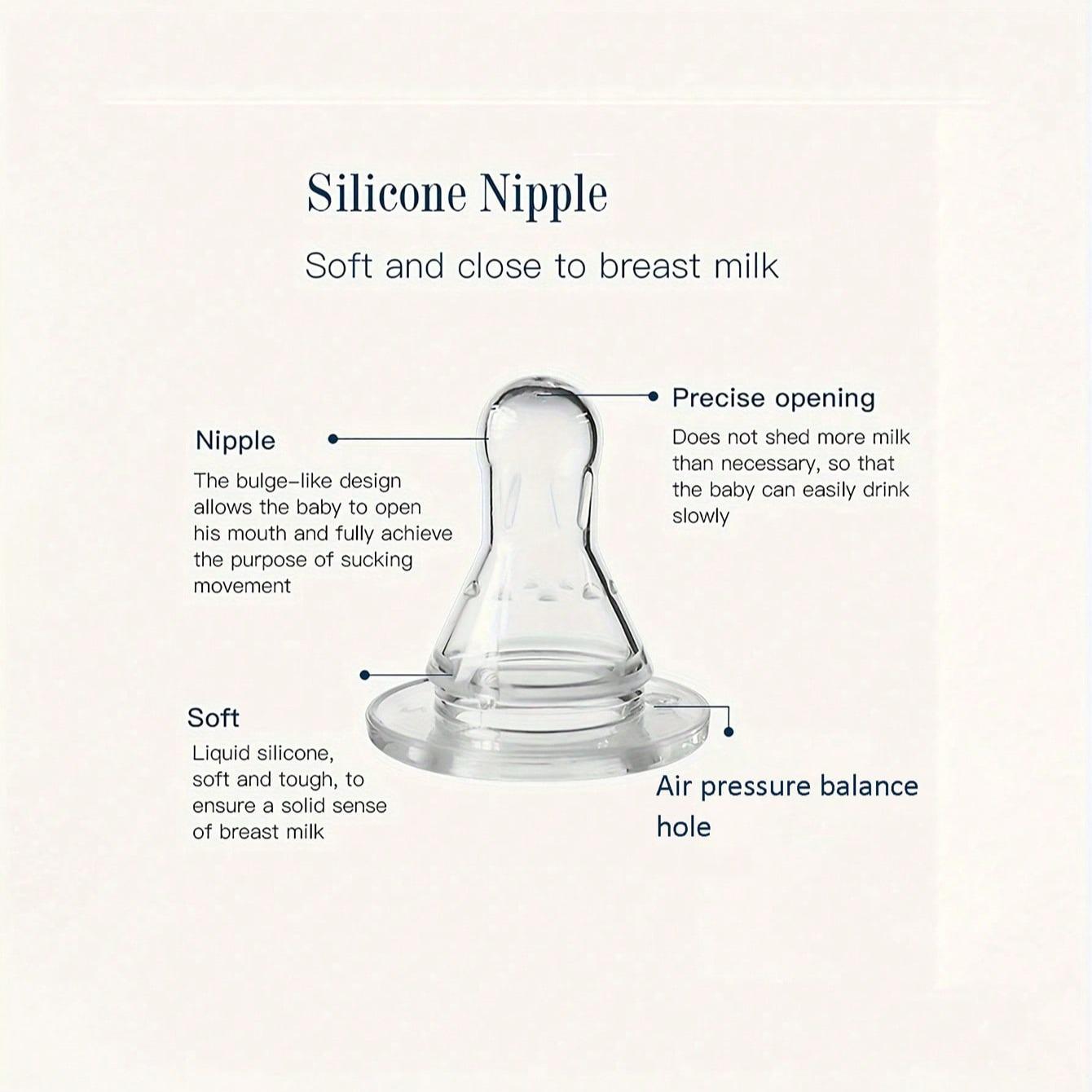 150ml Baby Bottle, 1 Box Hands Free Baby Feeding Bottle with Straws and Silicone Pacifier, Cute Baby Bottle for Breastfeeding, Newborn Baby Essentials Accessories