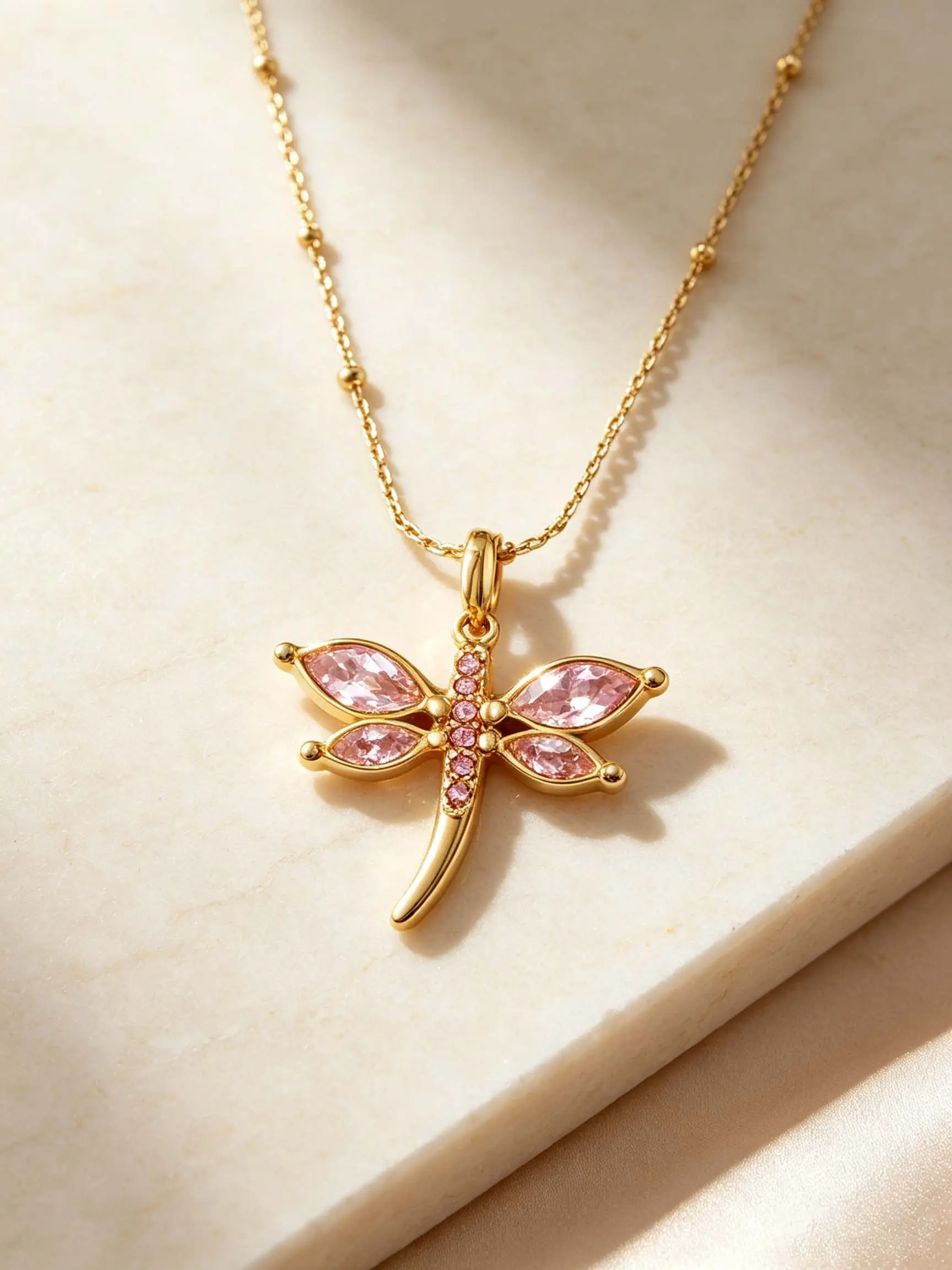 1 piece, elegant and fashionable purple diamond inlaid dragonfly pendant chain necklace, exquisite jewelry, made of 304 stainless steel material, suitable for daily wear and parties, the best gift for friends, durable necklace
