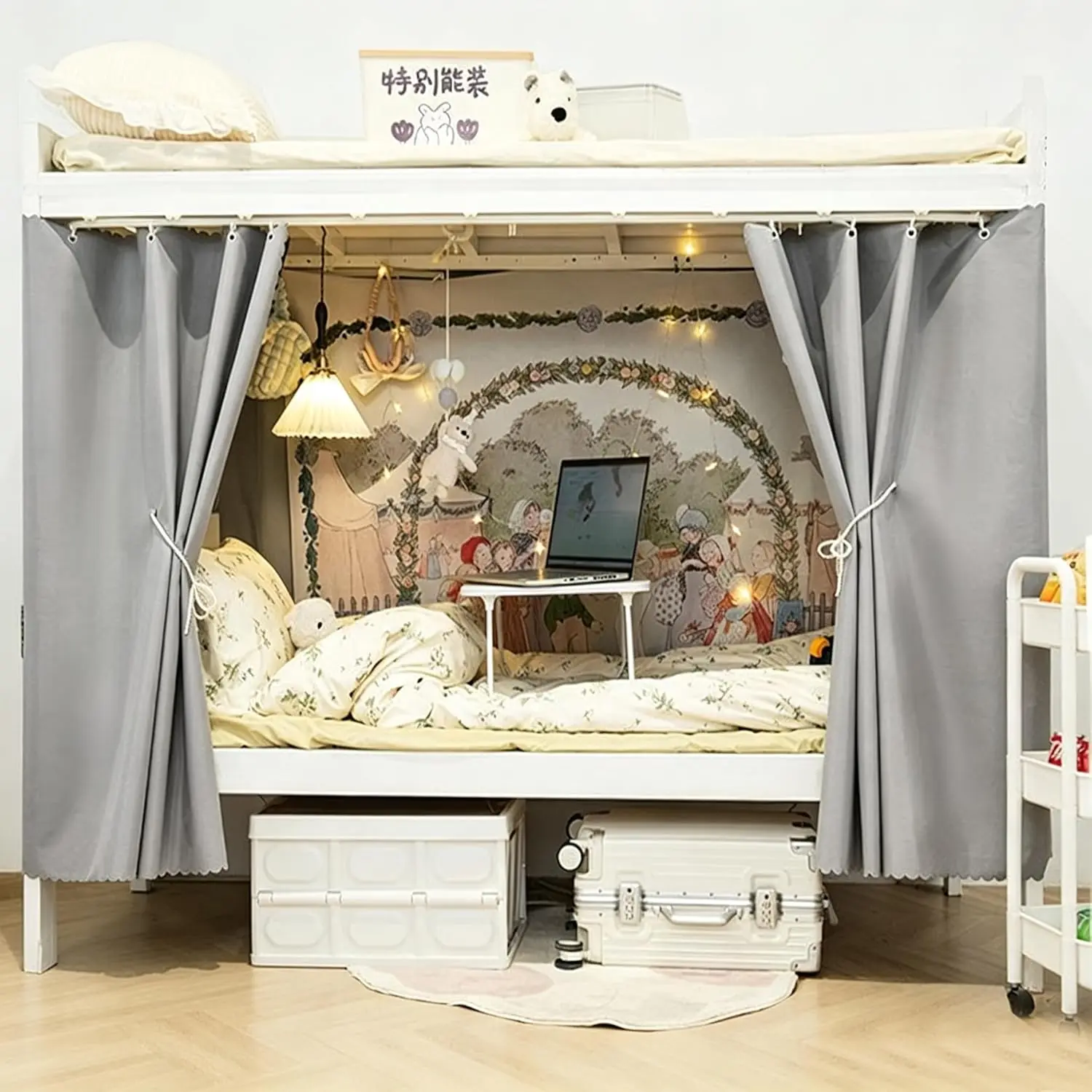 Thicken Privacy Bunk Bed Curtains Blackout Tent Bed Dustproof Breathable Bed Tent Shading Drapes for Bottom