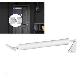 1 Set White Adjustable Pneumatic Heavy Duty Screen Door Closer, Adjustable Speed Cushion Shock Smooth Closing for Storm Security Door