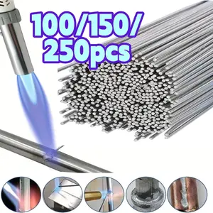100/150/250 Pieces Core Aluminum Rods, Low Temperature Easy Melting Aluminum Welding Electrodes, 33cm/12.99 Inches Per Piece