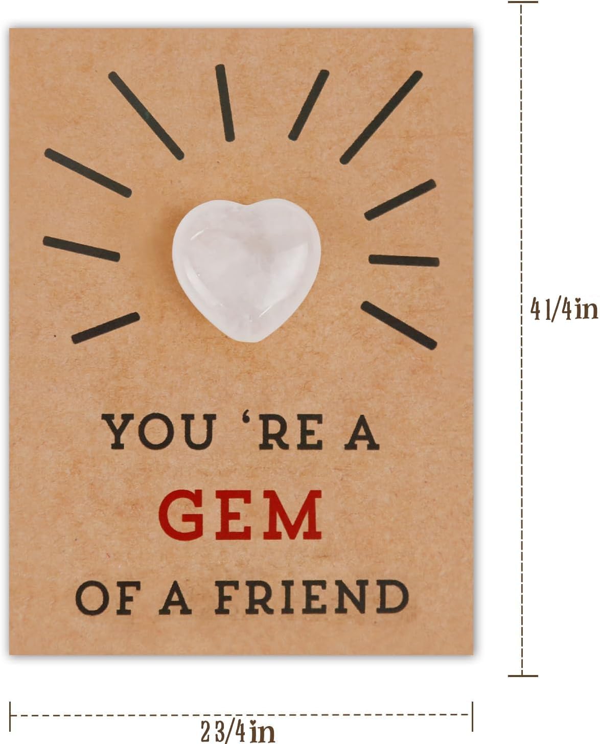 Valentines Day Gifts - 24 count Valentines Cards with Heart-Shape Crystals - Valentine Gift Exchange for Boys Girls Class Classroom School Party Favor