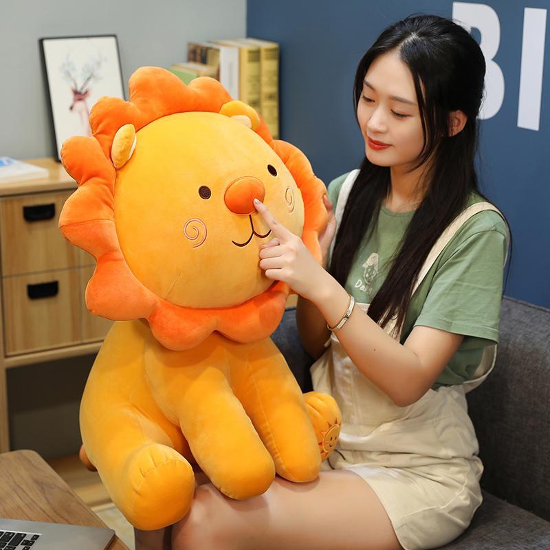1pc 35/50cm Lovely Smile Lion Plush Toys Cartoon Sunshine Lion King Pillow Stuffed Soft Animal Cushion for Children Girls Gifts