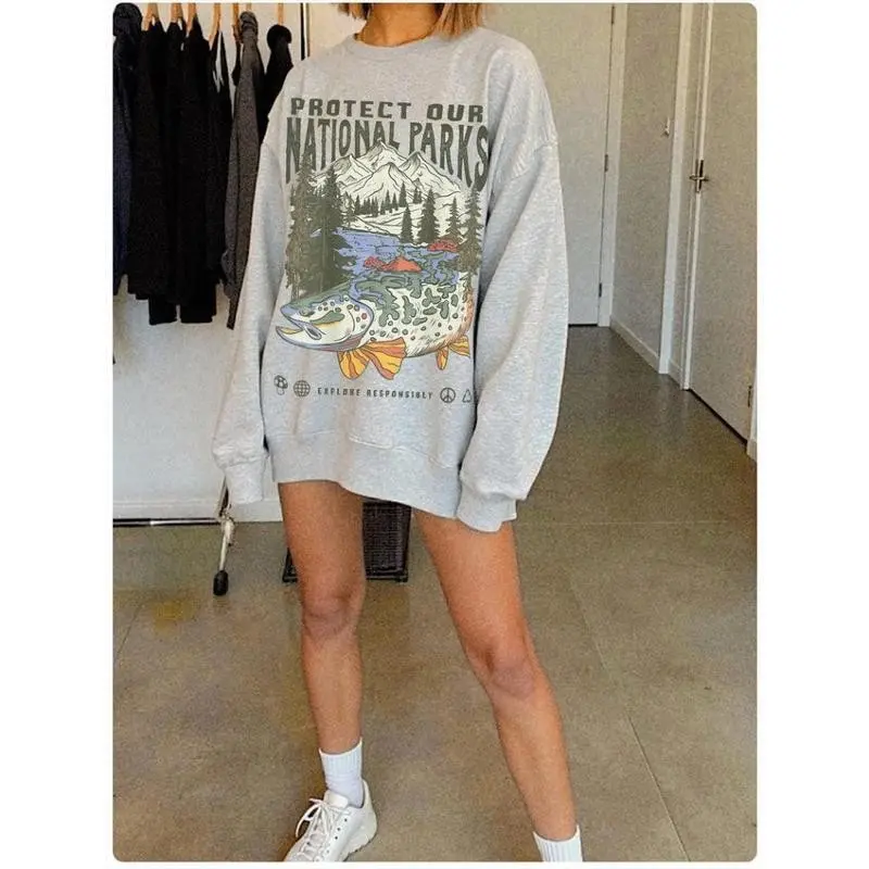 90s National Parks Unisex Sweatshirt Granola Girl Shirt Respect the Local Wildlife Pullover Hiking Camping Clothes Wanderlust Shirtsoft sweatshirt