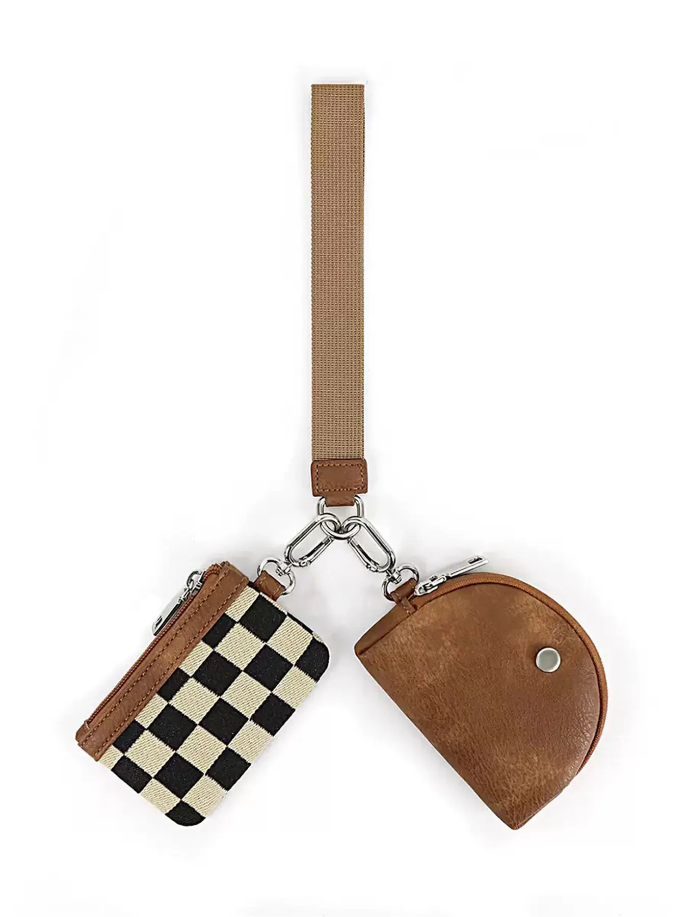 Women's Multifunctional Wrist Wallet Fashion Mini Coin Purse with Card Slots Cowhide Pattern Portable