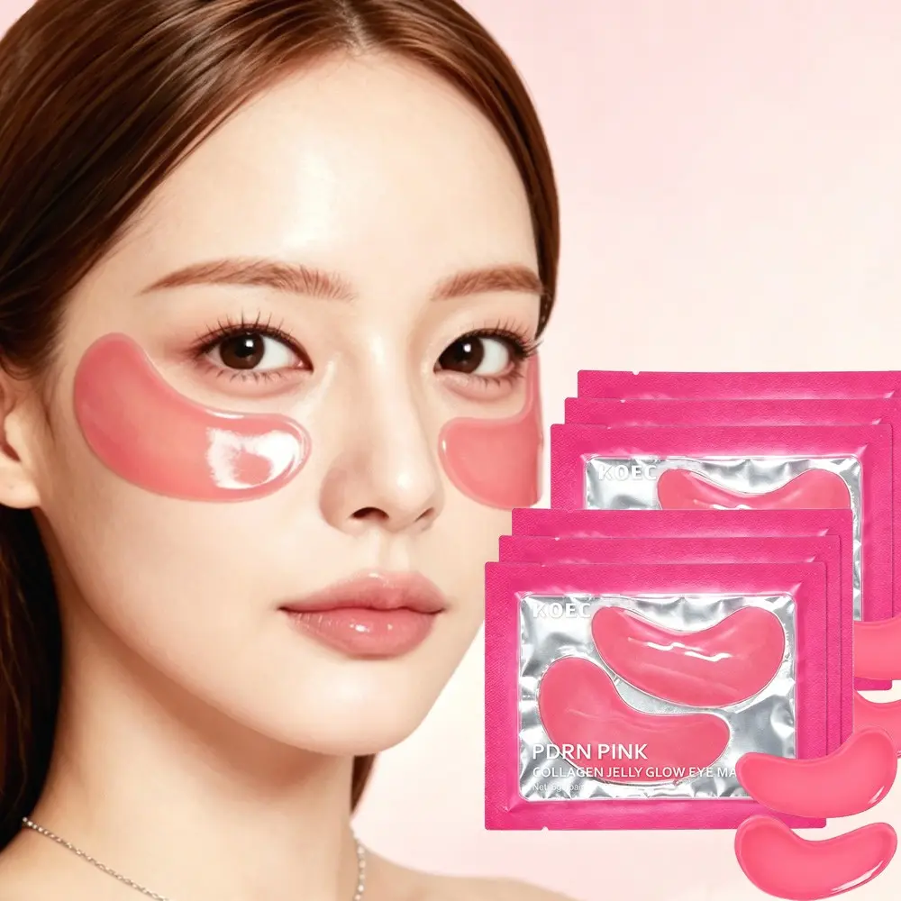 PDRN Pink Collagen Jelly Hydrogel Eye Patches | Glow Boosting, Refreshing for Puffy & Tired Eyes, Reduce Fine Lines, Hydrate & Soothe Skin