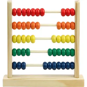 Wooden Abacus for Kids Math - 50 Beads Counting Toy, Multi-Color Counters for Kids 3-5, Counting Toys for Preschool Learning & Development, Develops Coordination, Motor Skillsfidget toys