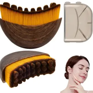 Face Lymphatic Contour Brush for Jawline & Chin Sculpting, Dry Brushing Massager for Lymphatic Drainage, Ergonomic Beauty Roller, Facial Tools