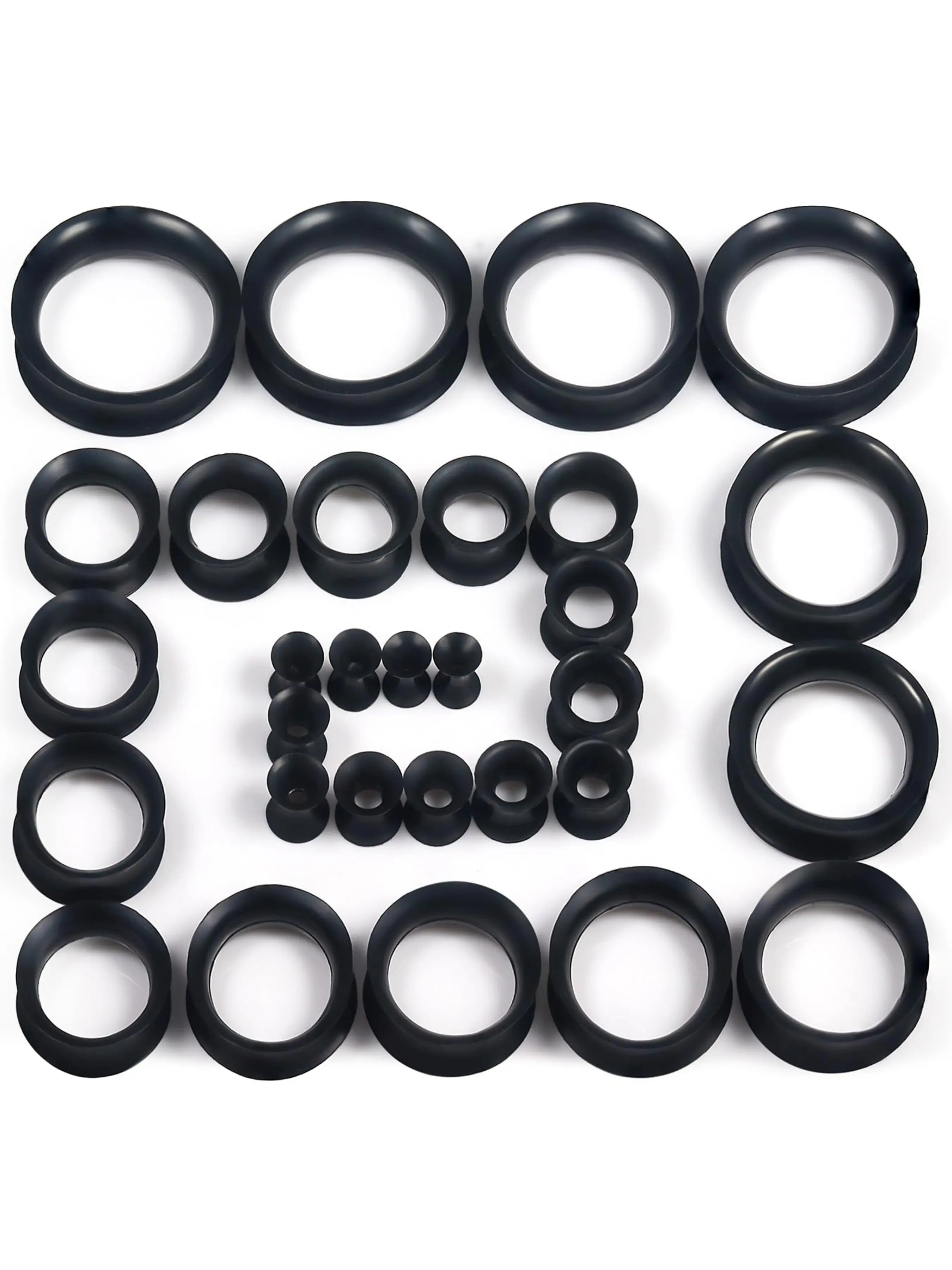 15Pairs 3-30mm Soft Silicone Gauges for Ear Flexible Gauges Plugs Tunnels Earrings Flesh Expander Stretching Kit Gauge Earlets Double Flared Edges for Women Men