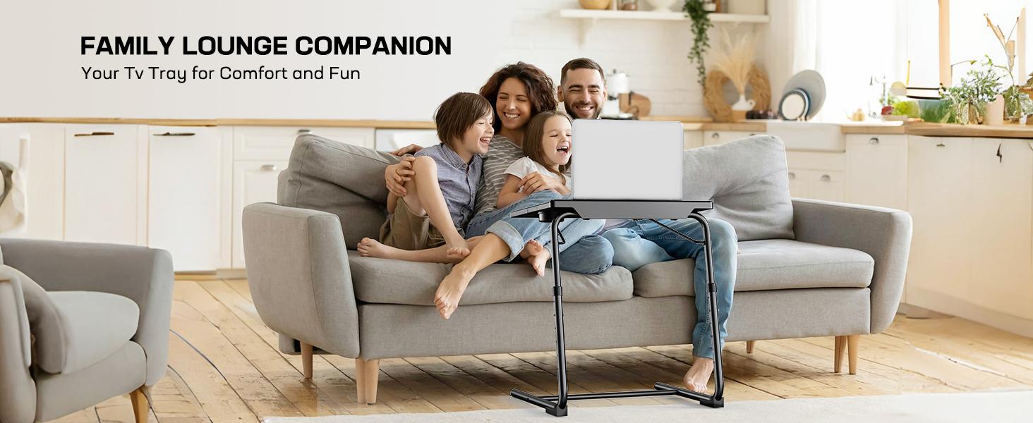 TV Tray - TV Table, Folding Table Trays, with Height & 3 Tilt Angle, TV Tray Table with Cup Holder, Dinner Tray for Eating on Couch, Laptop, Bed & Couch