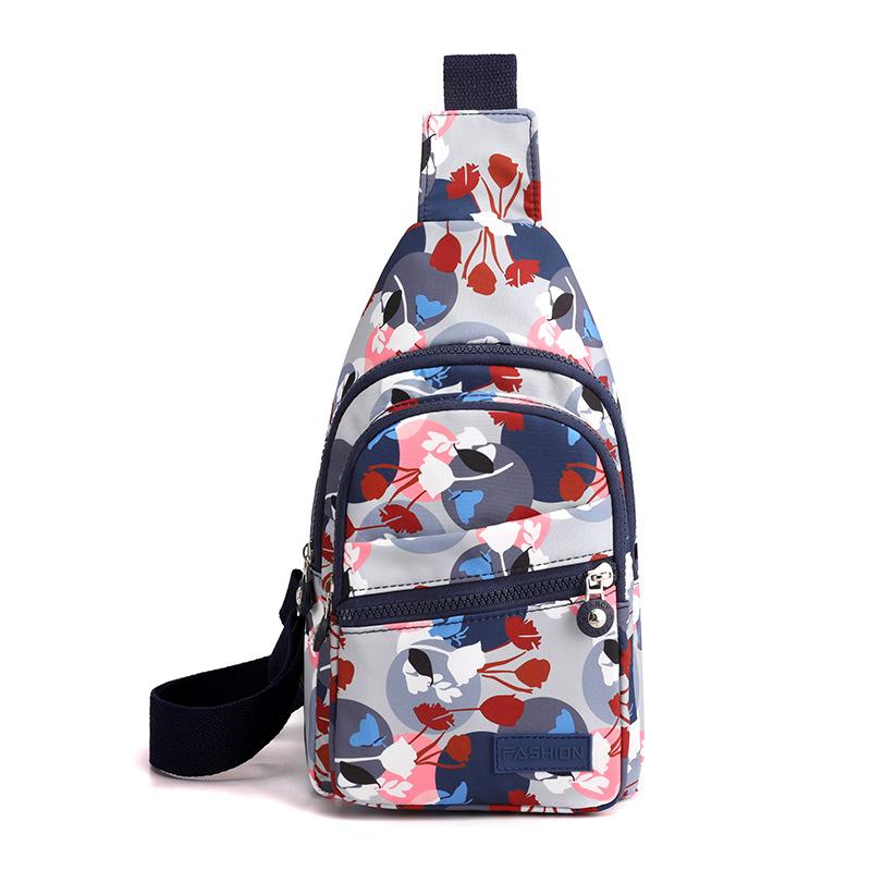 New Fashion Multi-layer Chest Bag for Women, Simple and Lightweight Korean Style Casual Travel Ladies Backpack, Versatile Printed Crossbody Bag
