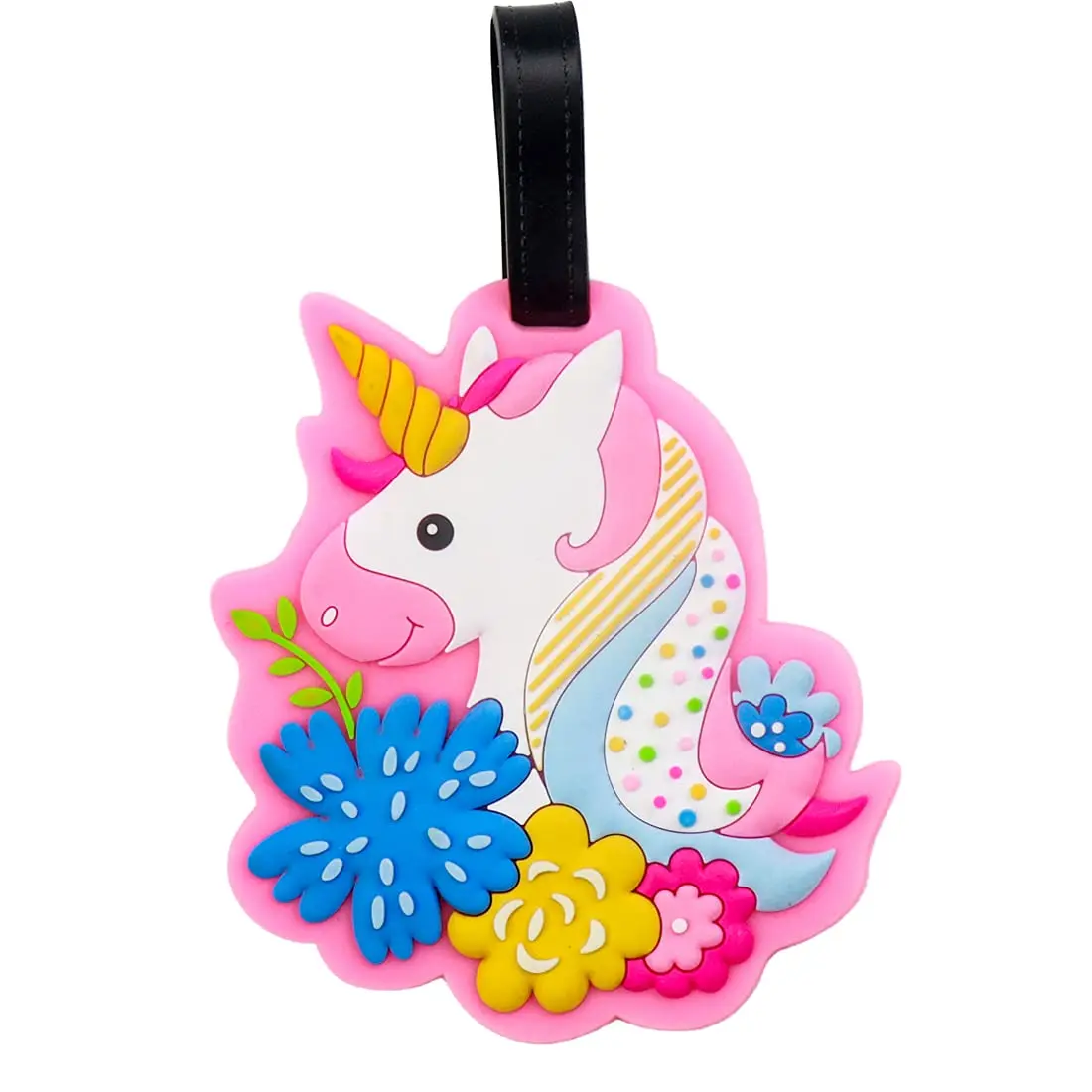Unicorn  Colorful Luggage Tag,Travel for Suitcase Backpack | Cute luggage tag with name ID Identifier, durable & lightweight, easy to spot, fits bags,  travel  for women