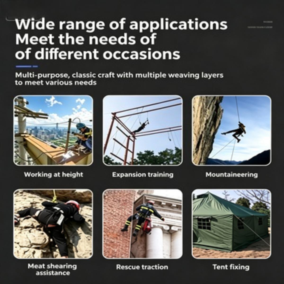 5 Ton 5M Heavy-Duty Tow Rope, Off-Road Recovery Tow Strap with D-Shackles, Ultimate Emergency Towing Rope for Car/SUV/Truck