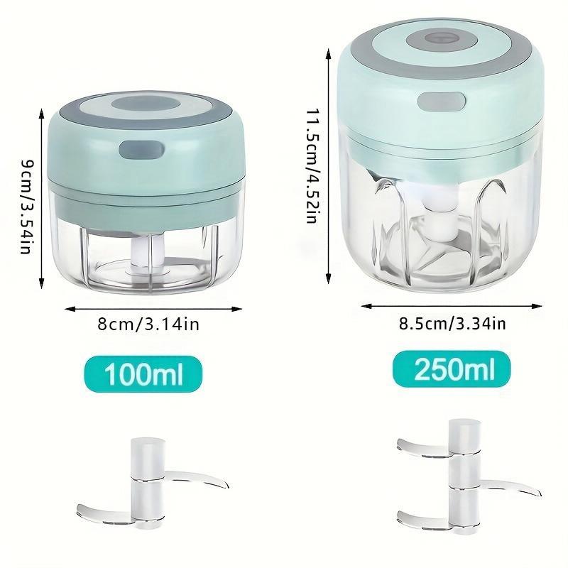 Electric Garlic Chopper, USB-Rechargeable Mini Portable Vegetable Chopper, Multifunctional Durable Chopper, Garlic Grinder Masher, Wireless Food Processor for Ginger, Chili, Fruit and Meat, Household Appliances