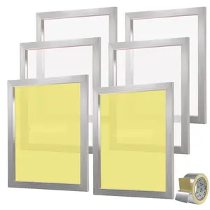 Screen Printing Kit With 6 Aluminum Silk Screen Frames, 20x24 Inch Frames, 160 Mesh Count, High-Tension Nylon Mesh, Sealing Tape, And Essential T-Shirt DIY Printing Supplies For Home Crafts And Pro-Grade Projects