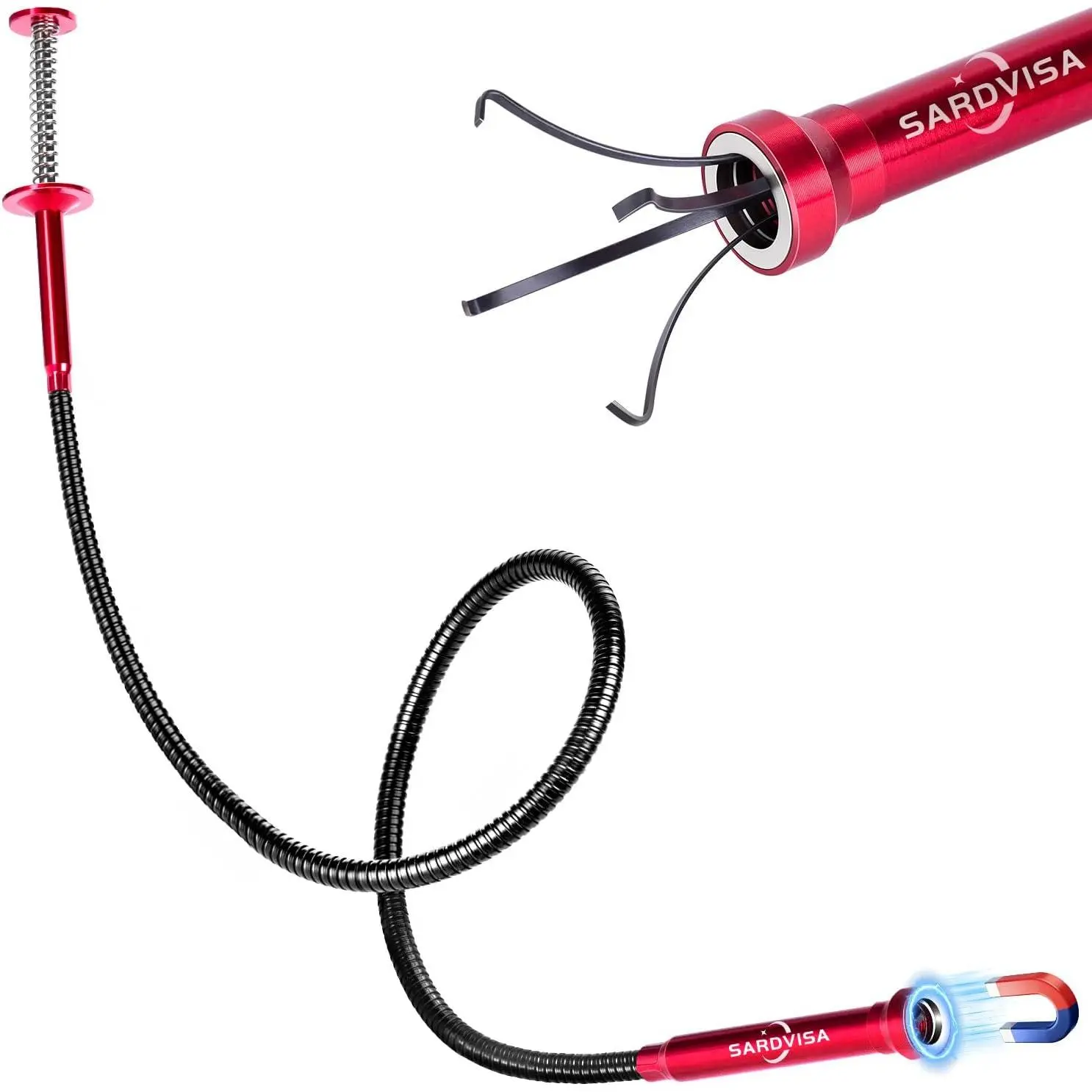 24-Inch Pickup Tool with 4 Claw| 24-Inch Pickup Tool With 4 Claws and Tip for Retrieving Screws, Keys, Jewelry and Small Objects
