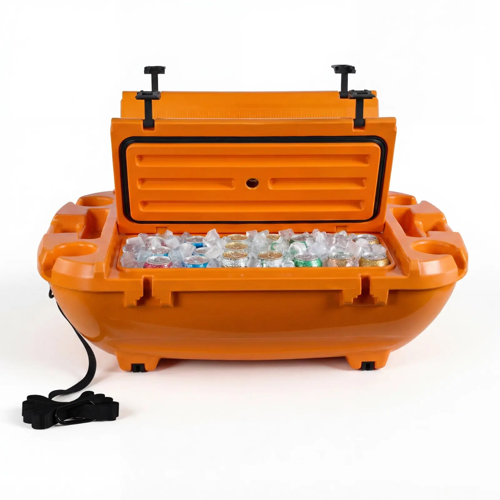Floating Cooler, 40 QT Floating Ice Chest with Dry Storage Tow Rope, Premium LLDPE Amphibious Drink Cooler for Water Land, Cruise Smoothly Stable on Lake, River, Pool, Beach, Kayak, Orange