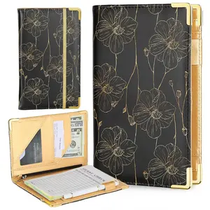 Server Books for Waitress, Cute Server Book with Zipper Pocket, PU Leather Waitress Book Serving Books with Pen Holder Fits Servers Aprons