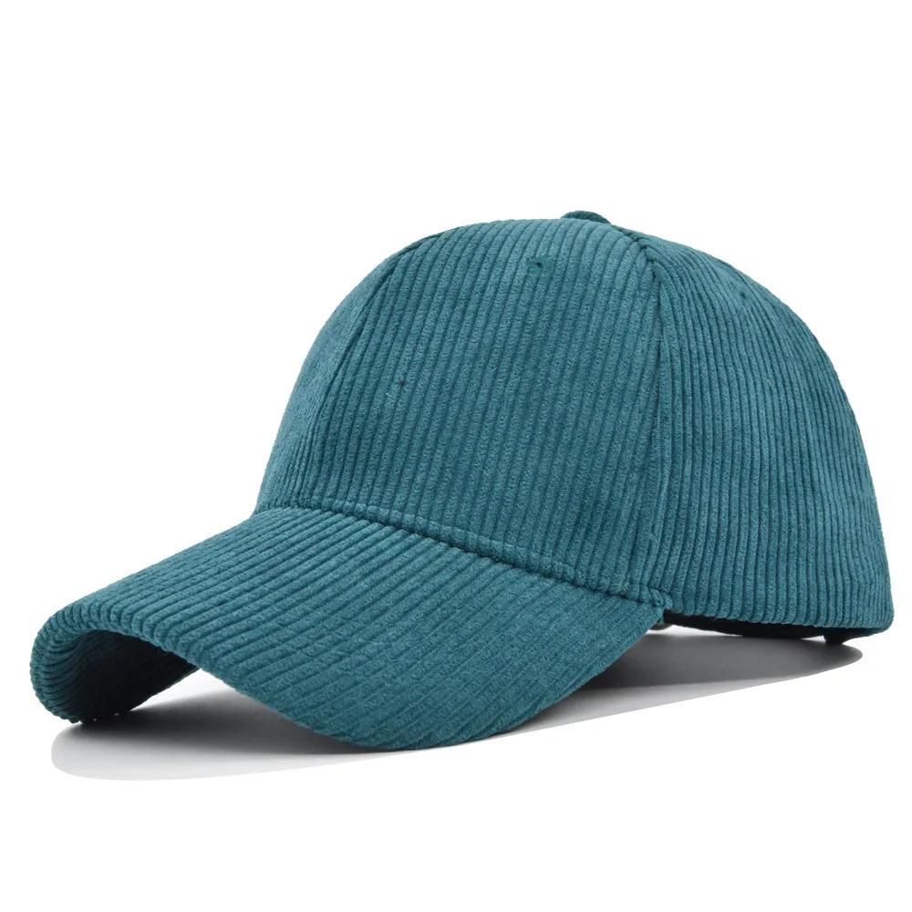 Solid color corduroy ins baseball cap Korean version versatile face enhancing small curved eave street duckbill cap