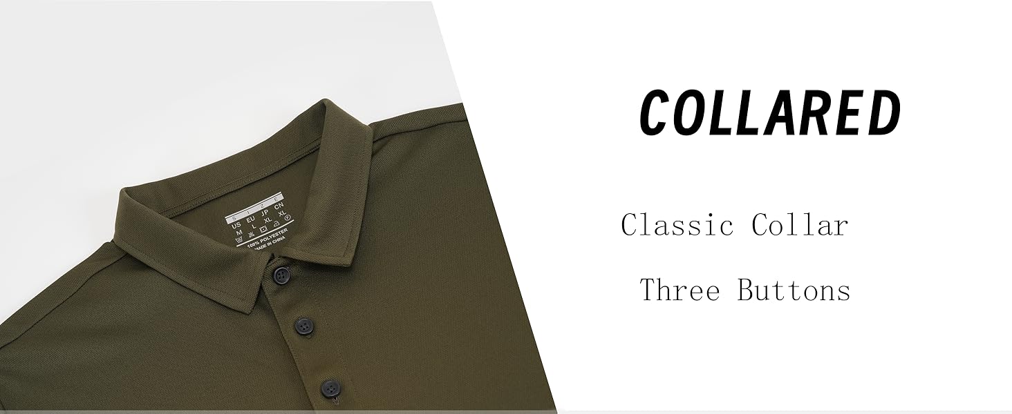Polo Shirts for Men Casual Athletic Polos 3 Buttons Performance Business Golf Collared Shirts