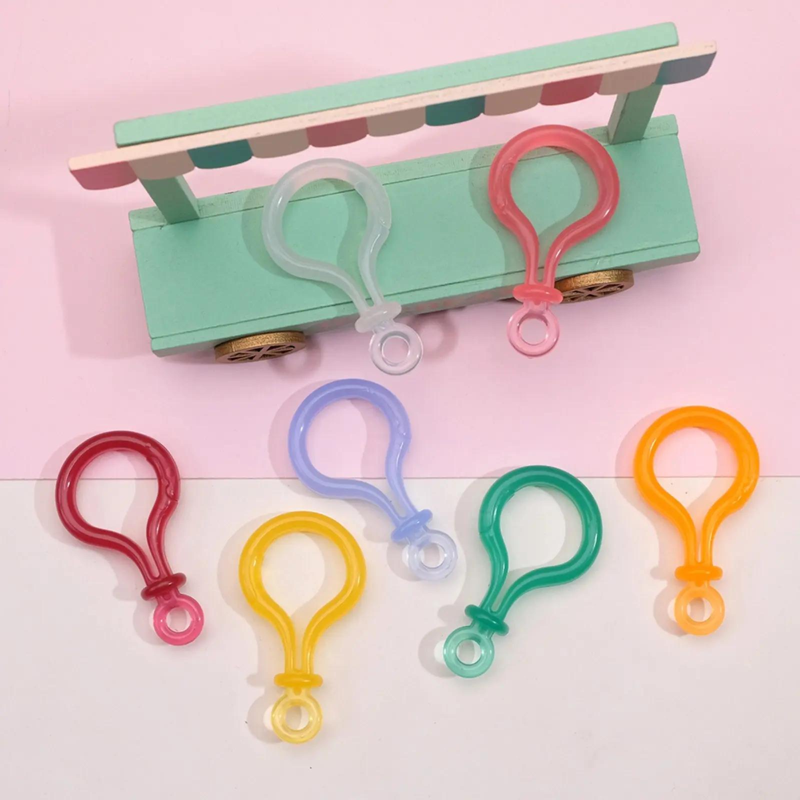 Acrylic Spring Snap Hooks, Gourd-Shape Plastic Clasps, Lightweight Jewelry Craft Supplies for Camping Hammock Connectors, DIY Handmade Bag Charms, Earphone Case Pendants