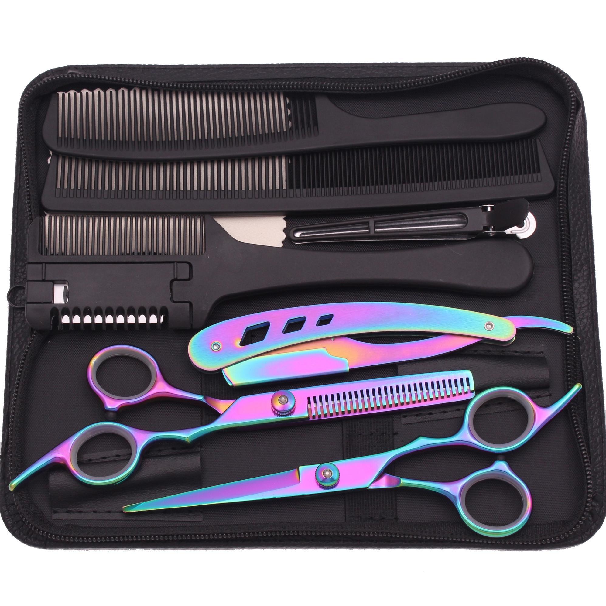 Hair Styling and Cutting Tool Set, Professional Hairdressing Scissors for Salon & Barber Shop, Heatless Styling Tools for Women & Men, Haircut Kits, Barber Equipment
