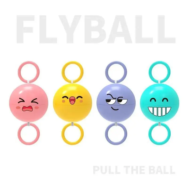 4-Piece New Rotating Flywheel Pull Bell Ball Toy, Flashing Light, Hand-Eye Coordination, Educational Toy, Fun Childhood Gift