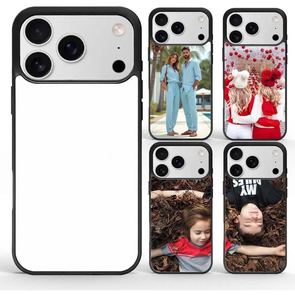Sublimation Casing for iPhone 17 Pro - 5 Pieces Black Soft TPU Anti-Slip Printable Blank Heat Transfer Customizable Cover for Smartphone, Cellphone, Handheld Devices
