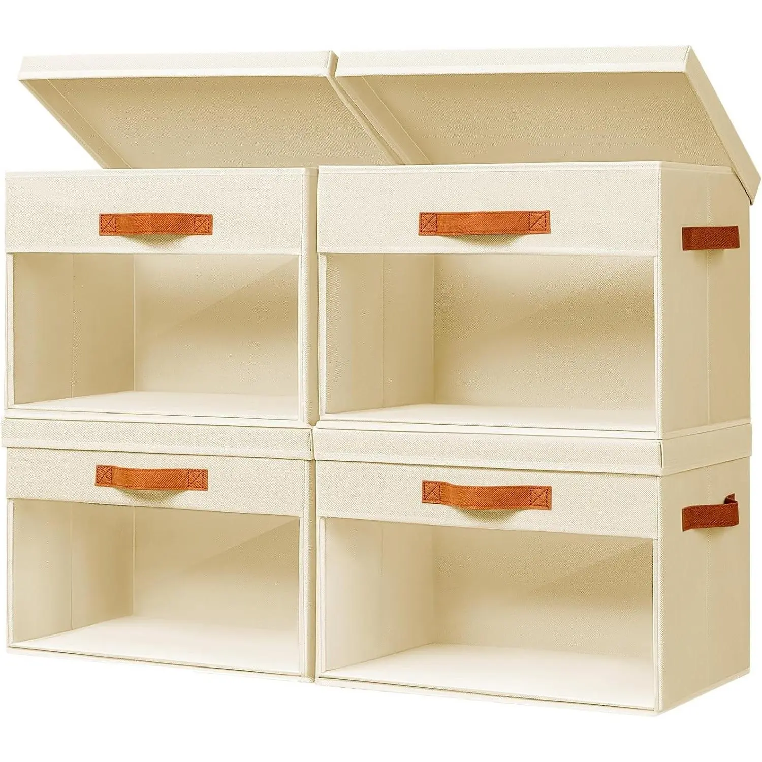 Large Fabric Storage Bins with Lids - Closet Storage OrganizersGift