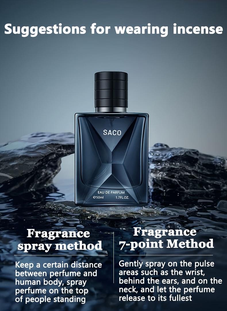 Men's Long-Lasting Eau de Toilette Spray Bottle - Fresh Spicy Scent with Lemon, Grapefruit Mint, Ginger, Amber, Cedarwood, 1.7 oz Amber Floral Men's Fragrance for Casual Wear, Enhances Charm, Men's Cologne, Peppermint