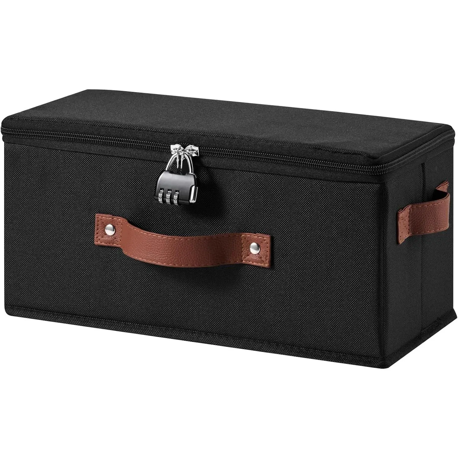 Storage Bins Lockable Under Bed Fabric Boxes with Zippered Lids