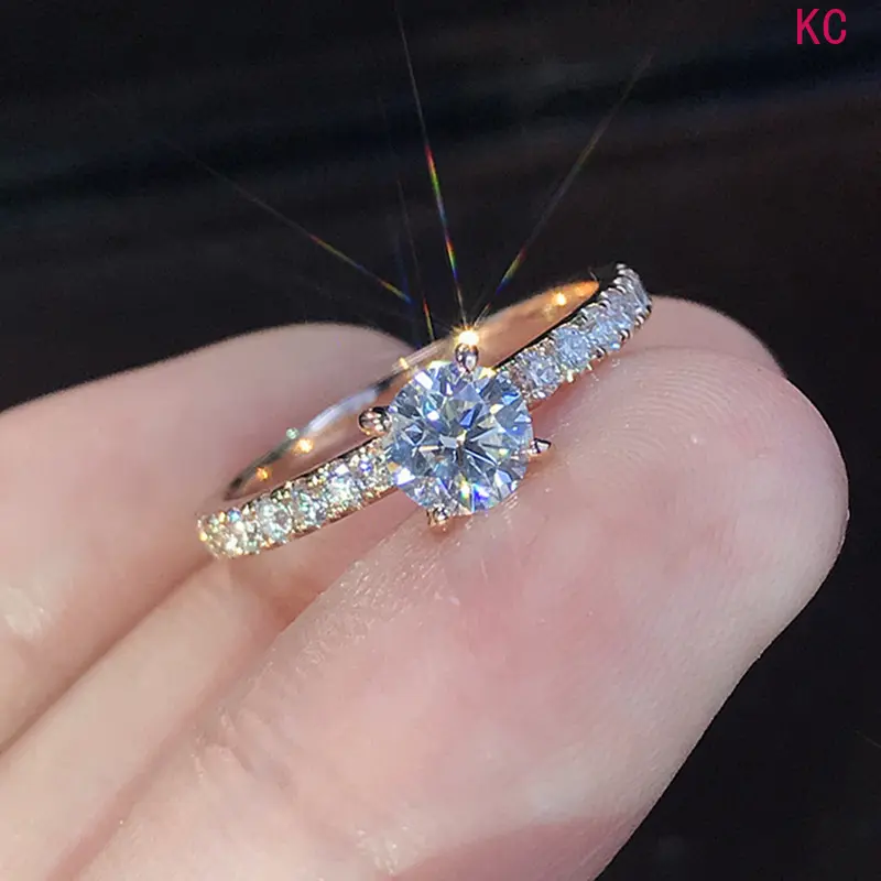 Elegant Single Stone Rhinestone Ring For Women, Trendy Decorative Finger Jewelry For Daily Outfit And Party Occasion General Token Gifting Accessory